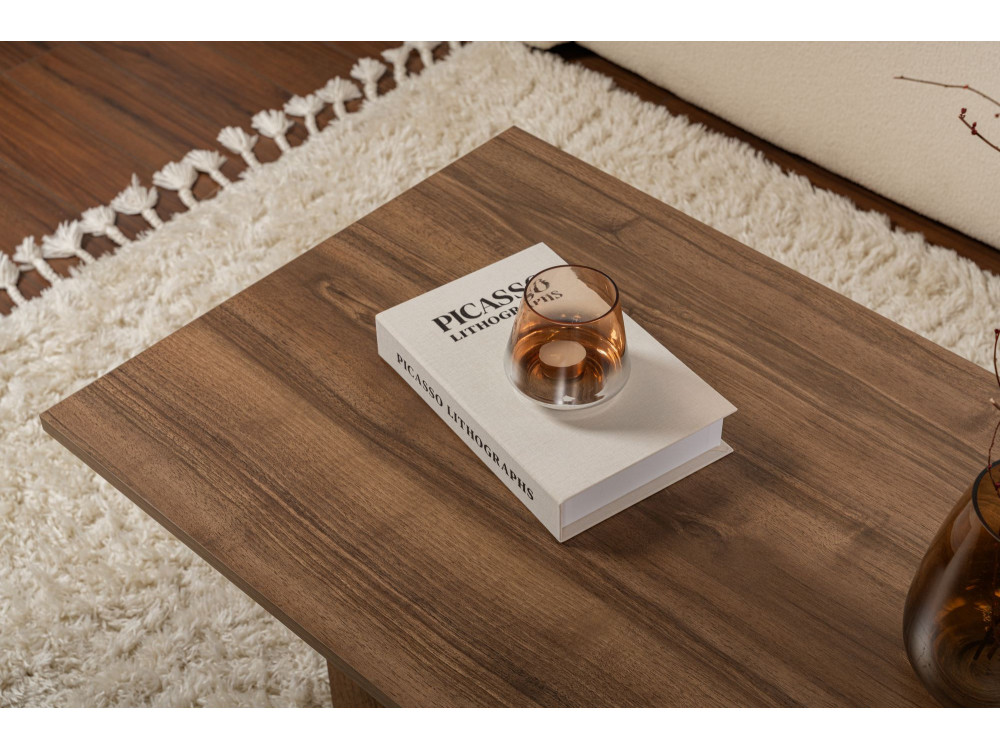 Table basse en bois "Sabin" - 60 x 119 x 40 cm - Noyer