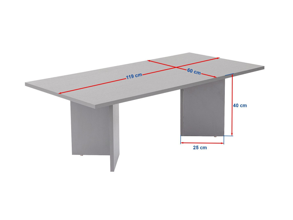 Table basse en bois "Sabin" - 60 x 119 x 40 cm - Noyer