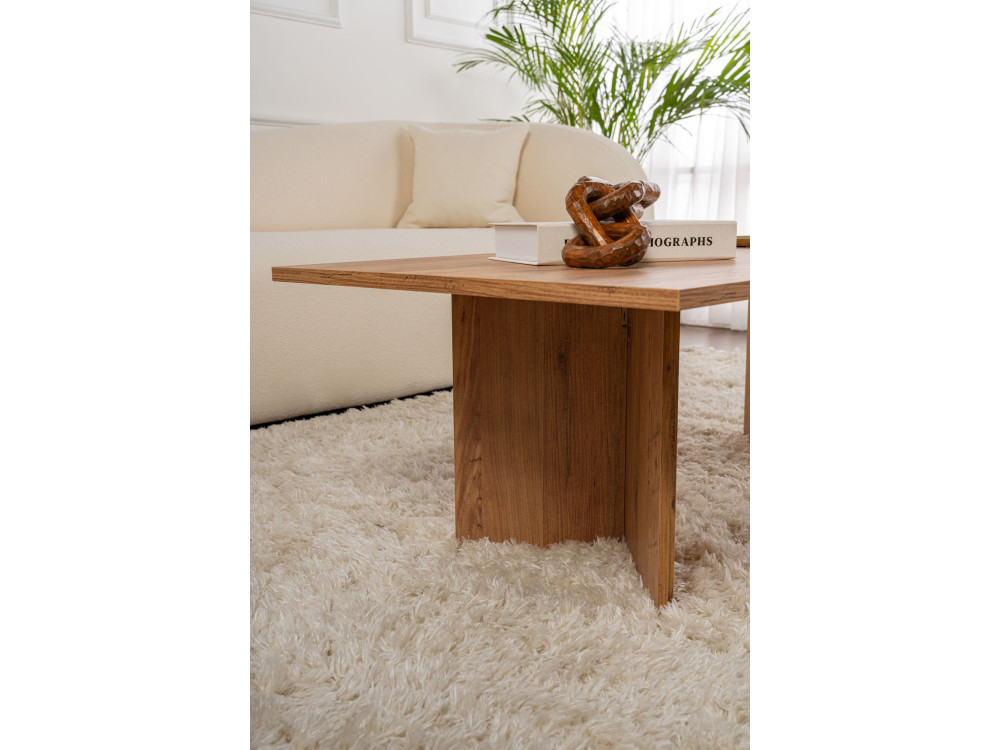 Table basse en bois "Sabin" - 60 x 119 x 40 cm - Pin atlantique