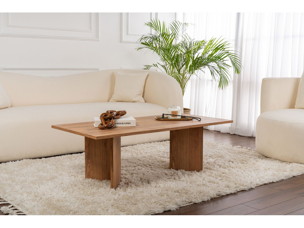 Table basse en bois "Sabin" - 60 x 119 x 40 cm - Pin atlantique