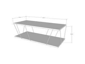 Table basse en bois "Zisino" - 120 x 50 x 30 cm - Gris anthracite