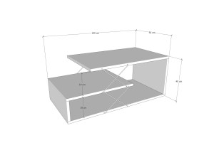 Table basse en bois "Cayenne" - 100 x 50 x 40 cm - Blanc