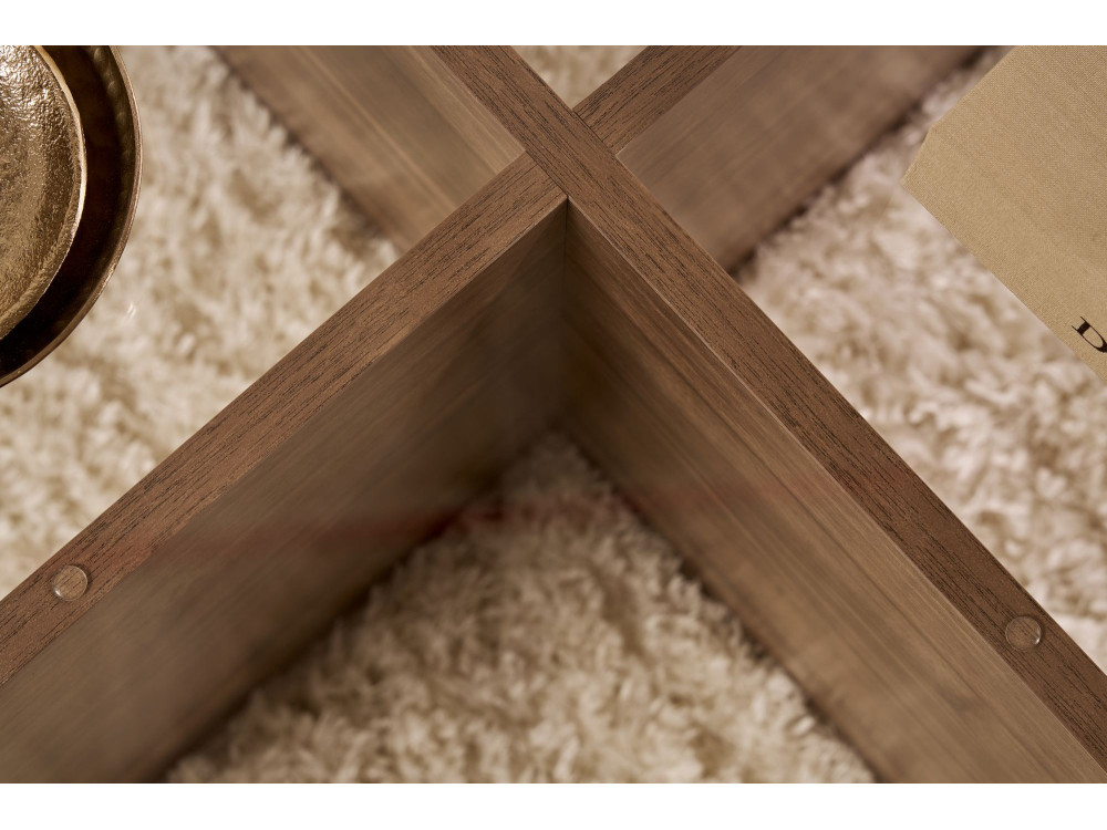 Table basse en bois "Aeris" - 75 x 75 x 35 cm - NoyerTransparent