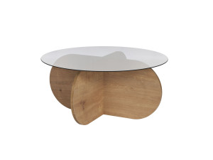 Table basse en bois "Aeris" - 75 x 75 x 35 cm - Chêne SaphirFumées