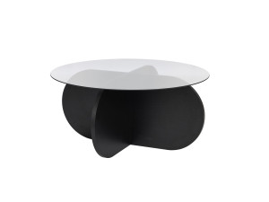 Table basse en bois "Aeris" - 75 x 75 x 35 cm - Bois NoirFumée