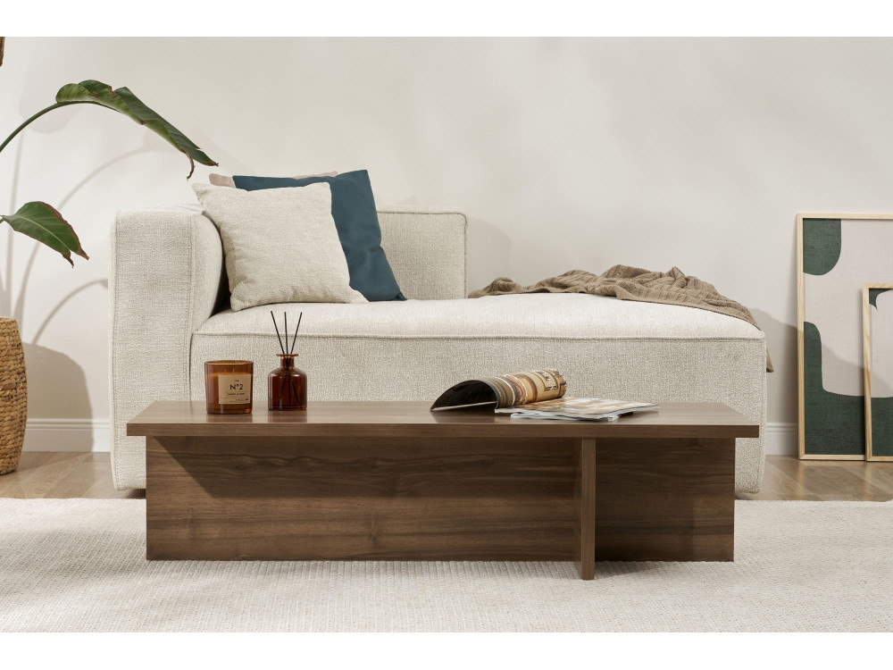 Table basse en bois "Harbor" - 120 x 45 x 30 cm - Noyer