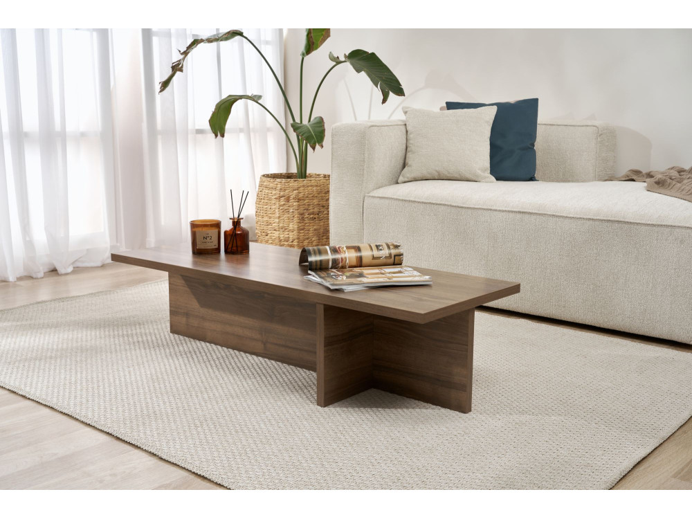 Table basse en bois "Harbor" - 120 x 45 x 30 cm - Noyer