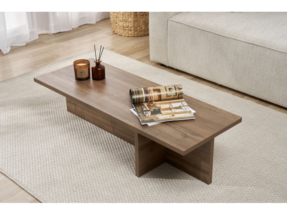 Table basse en bois "Harbor" - 120 x 45 x 30 cm - Noyer