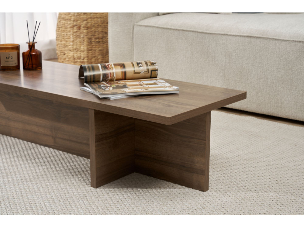 Table basse en bois "Harbor" - 120 x 45 x 30 cm - Noyer