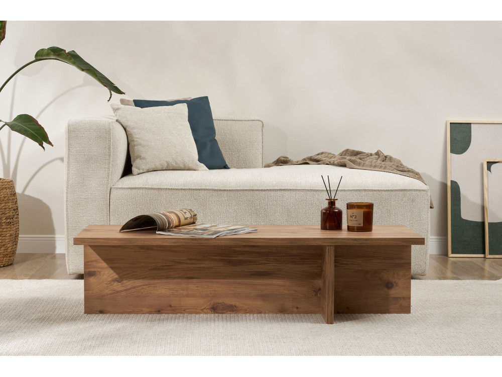 Table basse en bois "Harbor" - 120 x 45 x 30 cm - Pin atlantique