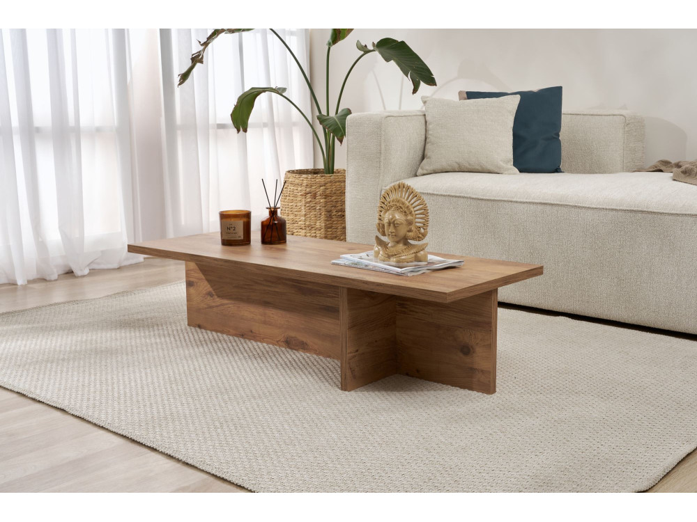Table basse en bois "Harbor" - 120 x 45 x 30 cm - Pin atlantique