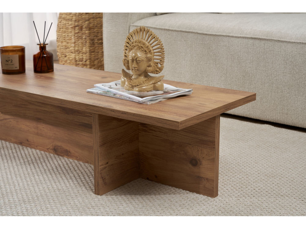 Table basse en bois "Harbor" - 120 x 45 x 30 cm - Pin atlantique