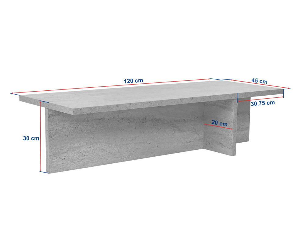 Table basse en bois "Harbor" - 120 x 45 x 30 cm - Pin atlantique