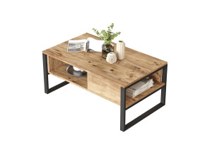 Table basse en bois "ML34" - 100 x 59 x 44 cm - Pin atlantique