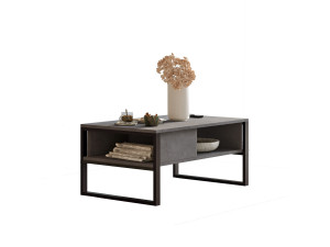 Table basse en bois "ML34" - 100 x 59 x 44 cm - Argent