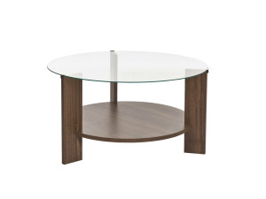 Table basse en bois "Clara" - 75 x 75 x 40 cm - NoyerTransparent