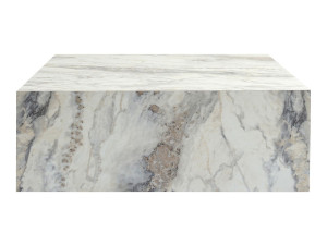 Table basse en bois "Prizma" - 90 x 90 x 35 cm - Marbre Freesia