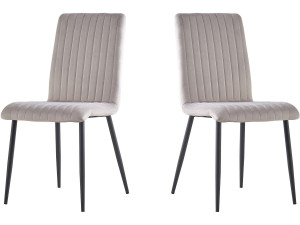 Lot de 2 chaises en velours "Henley" - Gris clair