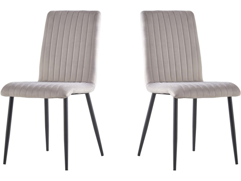 Lot de 2 chaises en velours "Henley" - Gris clair