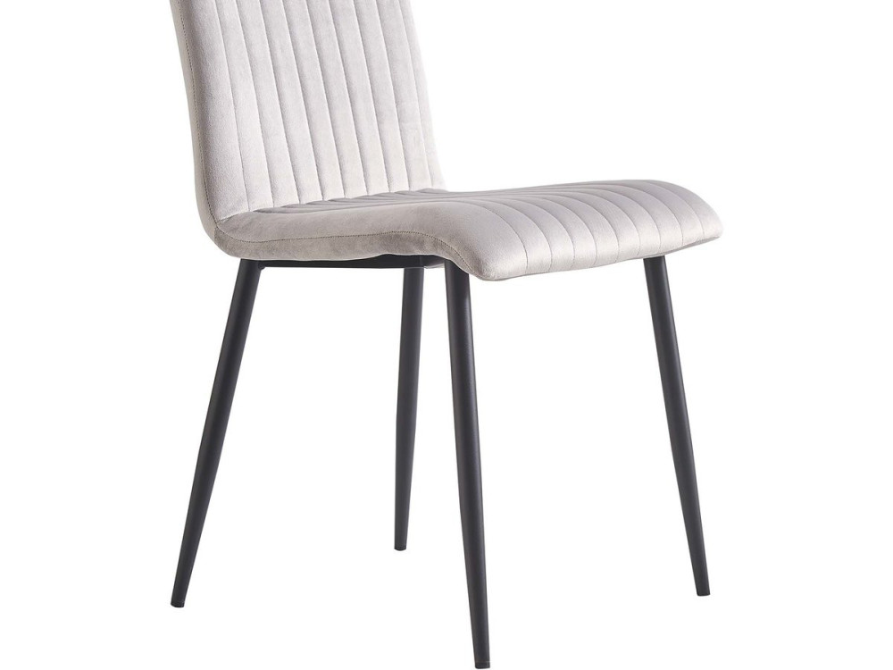 Lot de 2 chaises en velours "Henley" - Gris clair