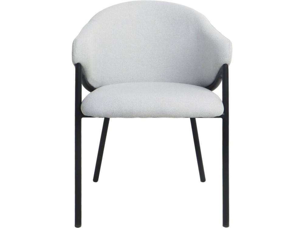 Lot de 2 chaises de salle à manger en tissu et métal "Auralis" - Gris clair