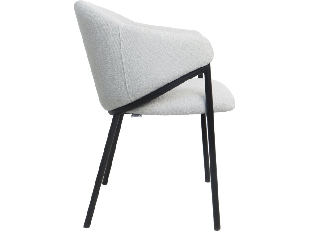 Lot de 2 chaises de salle à manger en tissu et métal "Auralis" - Gris clair
