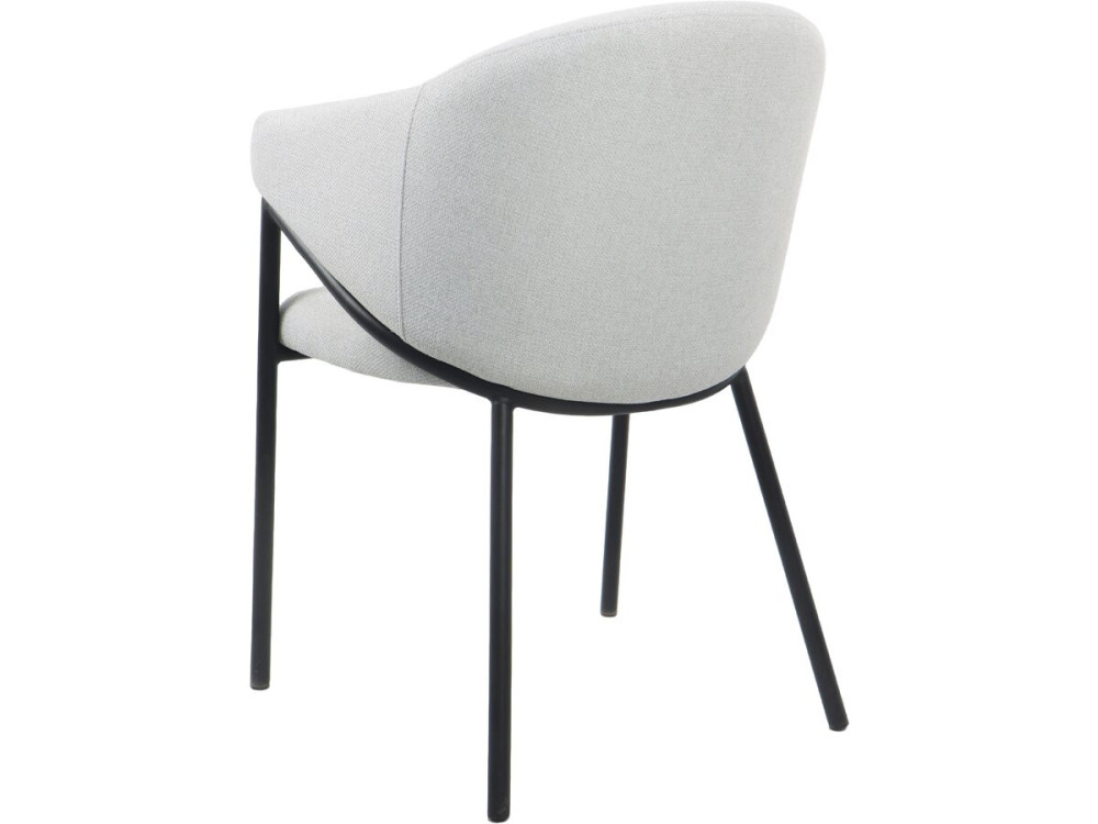 Lot de 2 chaises de salle à manger en tissu et métal "Auralis" - Gris clair