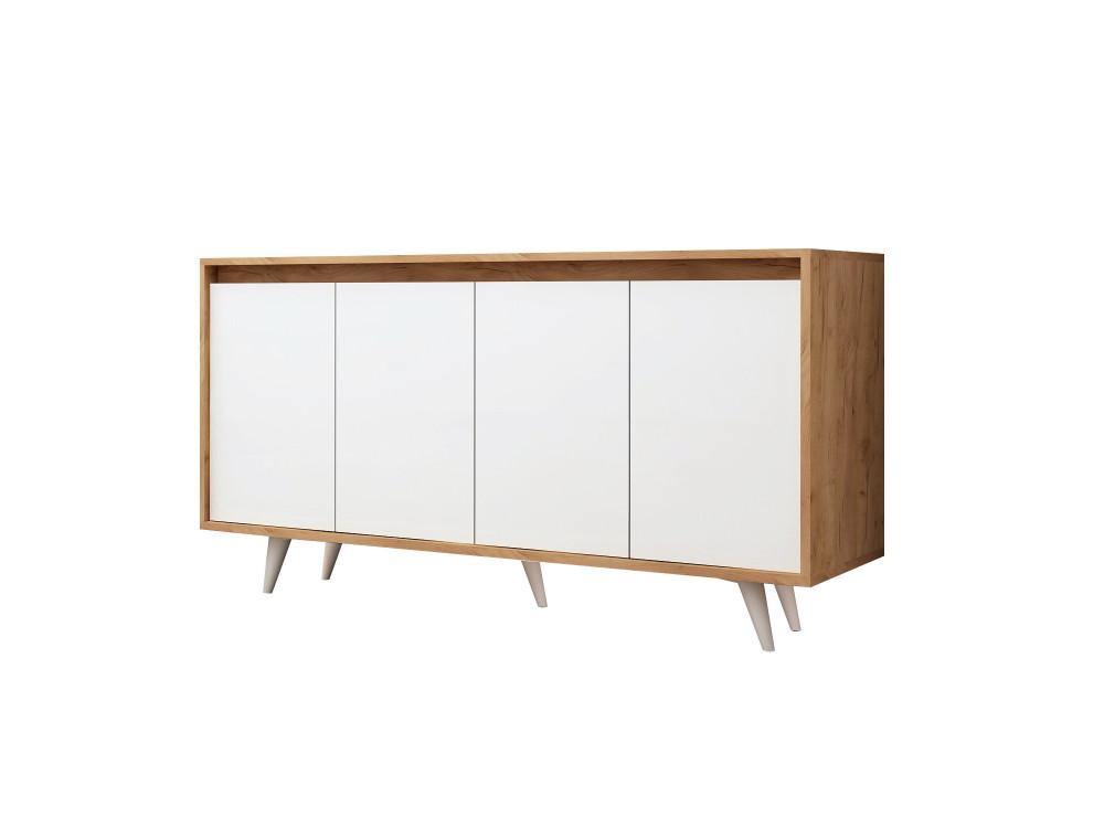 Buffet en bois "Shans" - 140 x 40 x 86 cm - Blanc