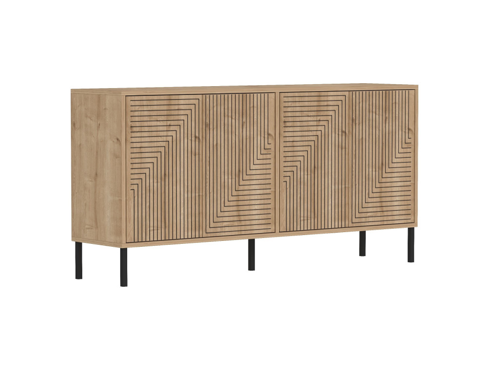 Buffet en bois "Evolet" - 150 x 36 x 75 cm - Beige