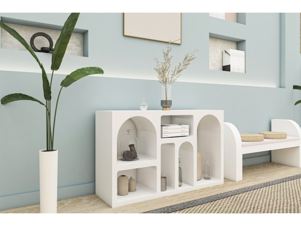 Buffet en bois "Liva" - 120 x 37 x 74 cm - Blanc
