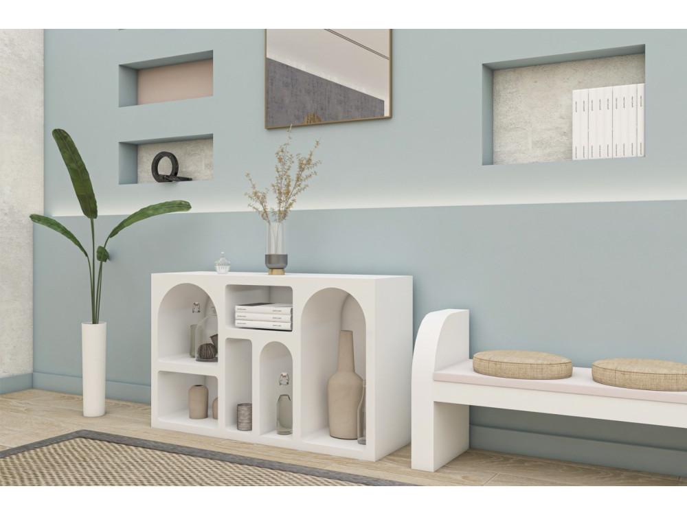 Buffet en bois "Liva" - 120 x 37 x 74 cm - Blanc
