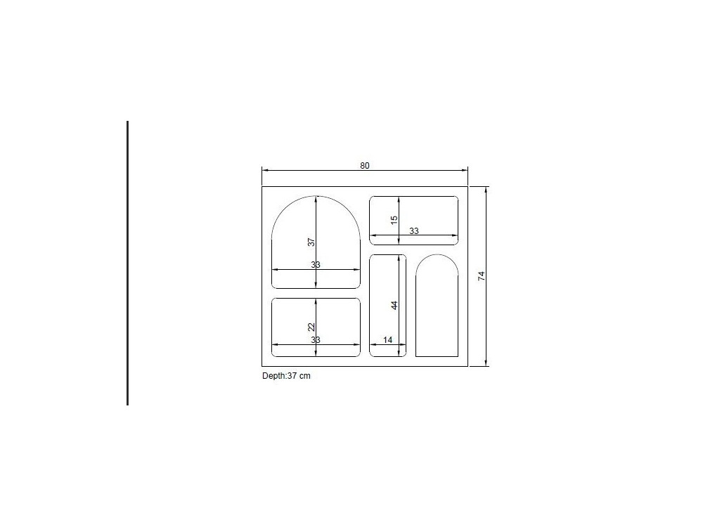 Buffet en bois "Lessa" - 80 x 37 x 74 cm - Blanc