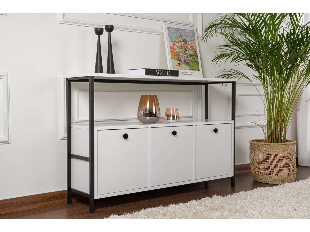 Buffet en bois "Solace" - 120 x 30 x 77 cm - Blanc