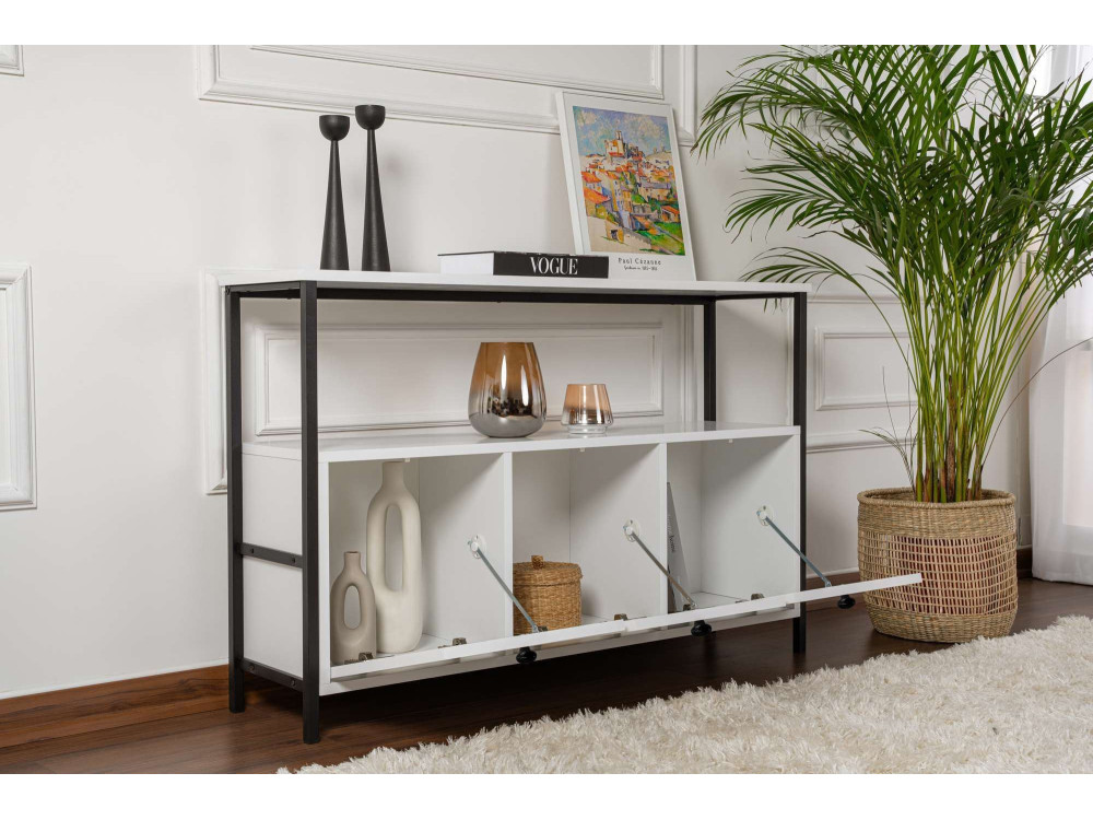 Buffet en bois "Solace" - 120 x 30 x 77 cm - Blanc