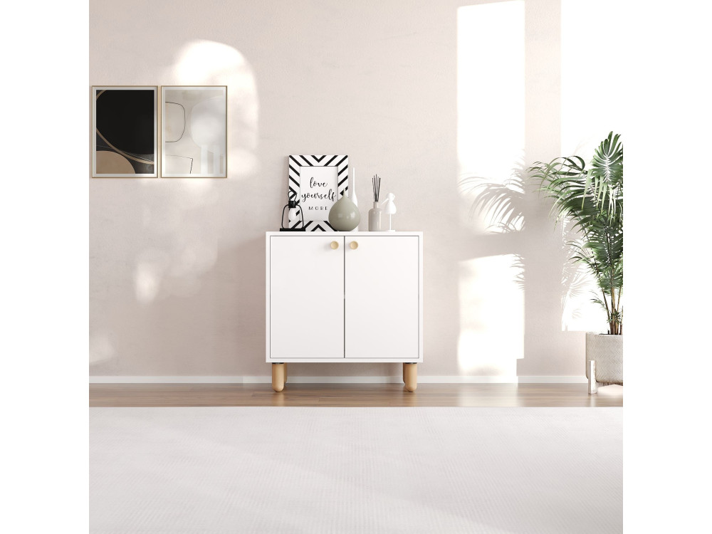 Buffet en bois "Lina" - 72 x 36 x 73 cm - Blanc