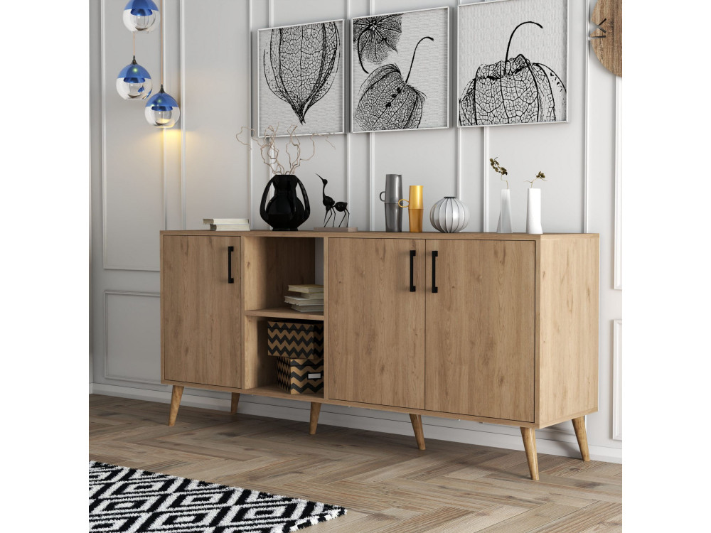 Buffet en bois "Exxen" - 180 x 45 x 80 cm - Marron