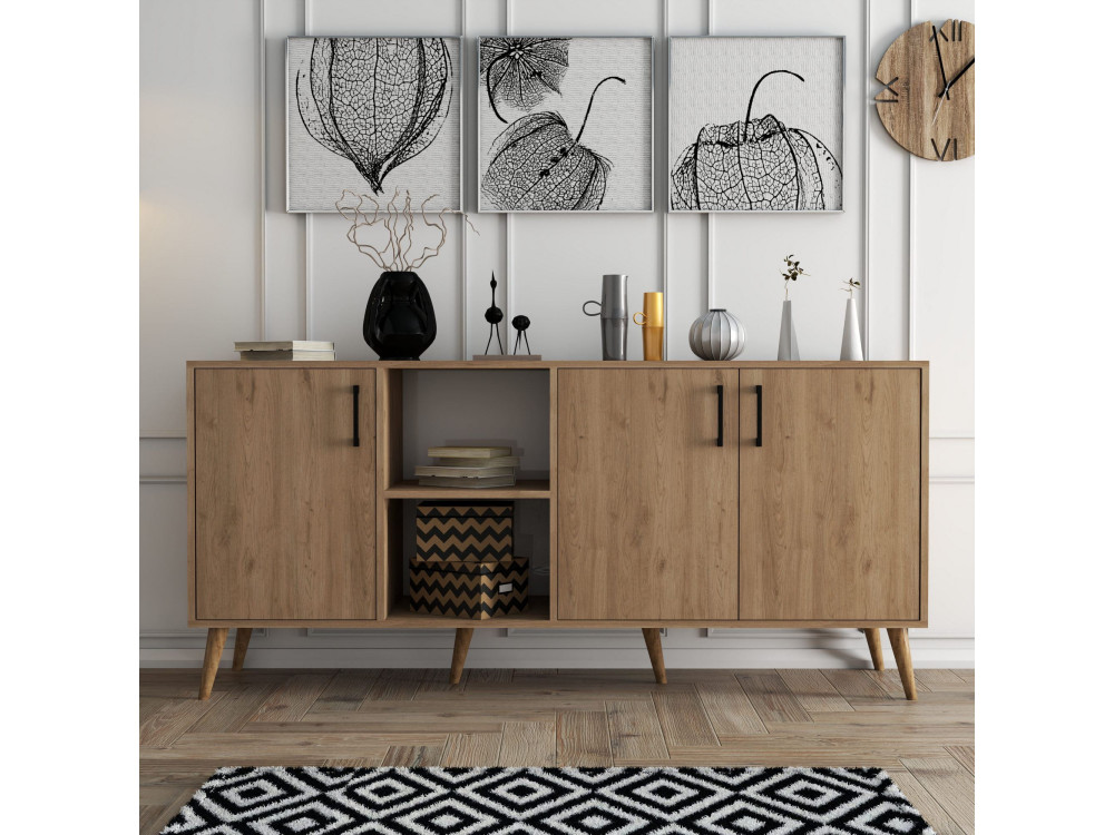 Buffet en bois "Exxen" - 180 x 45 x 80 cm - Marron