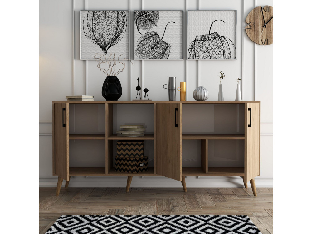 Buffet en bois "Exxen" - 180 x 45 x 80 cm - Marron