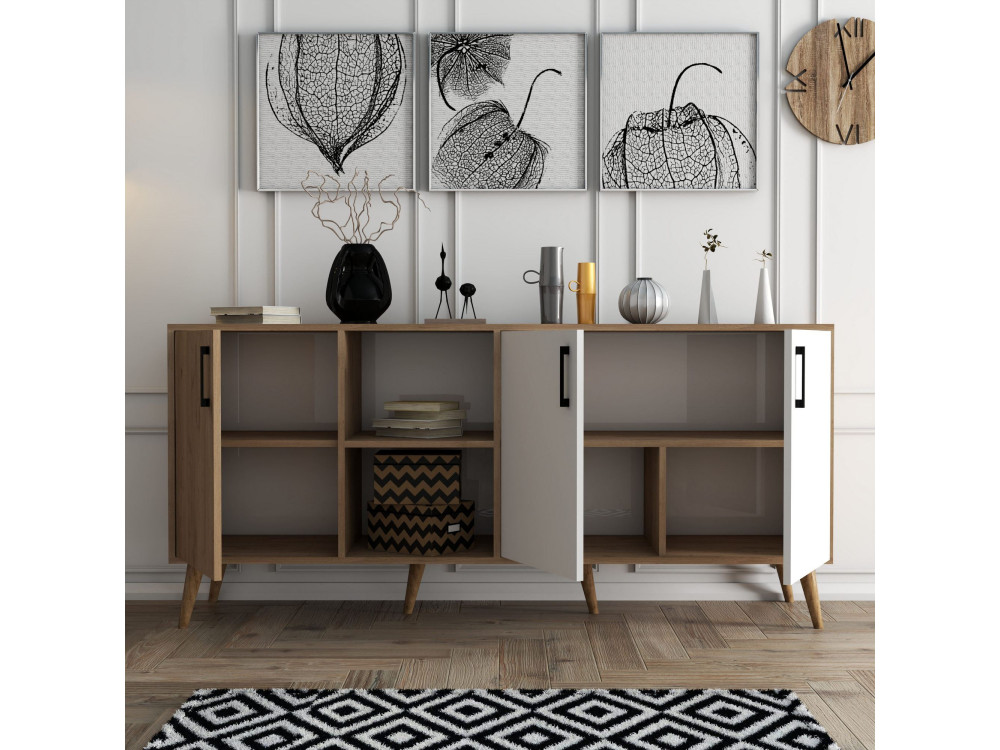 Buffet en bois "Exxen" - 180 x 45 x 80 cm - Blanc
