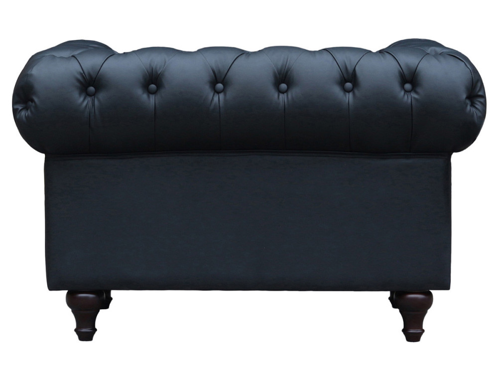 Fauteuil Chesterfield "Aliza" - 111 x 82 x 70 cm - Noir