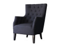 Fauteuil Scandinave Tissu "Duchesse" - 76 x 83 x 100,5 cm - Beige - Noir