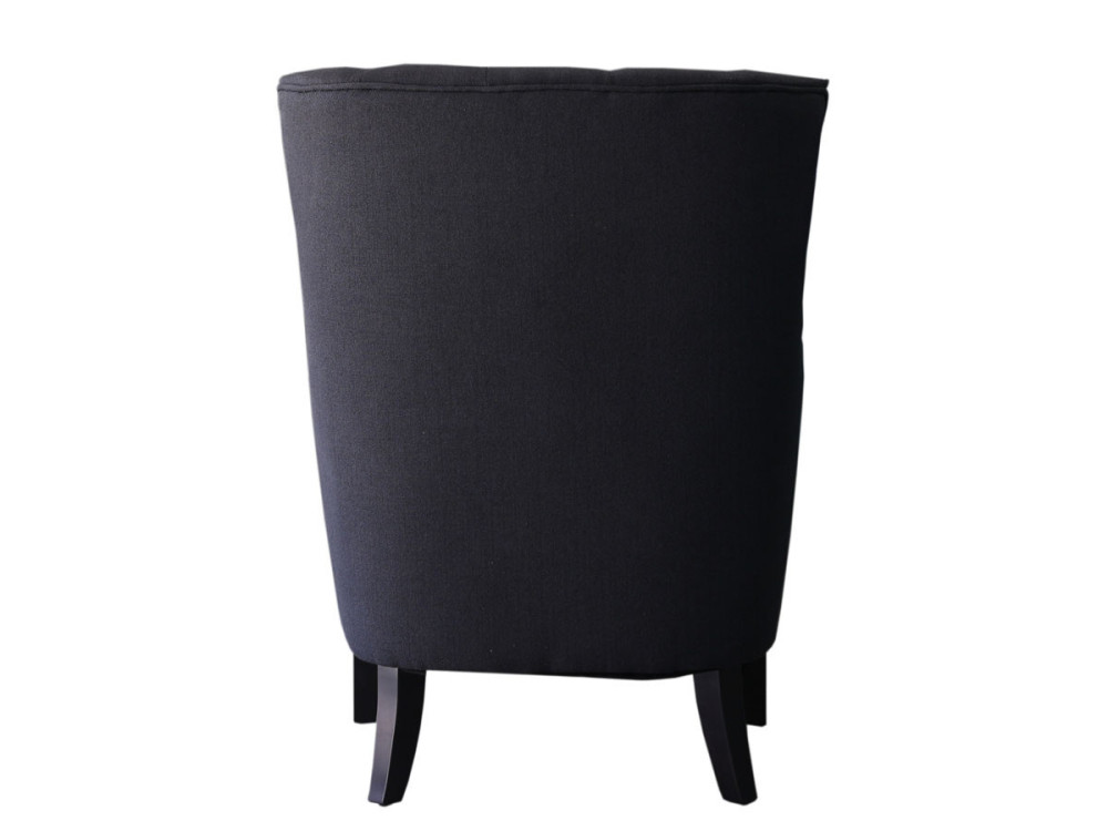 Fauteuil Scandinave Tissu "Duchesse" - 76 x 83 x 100,5 cm - Noir
