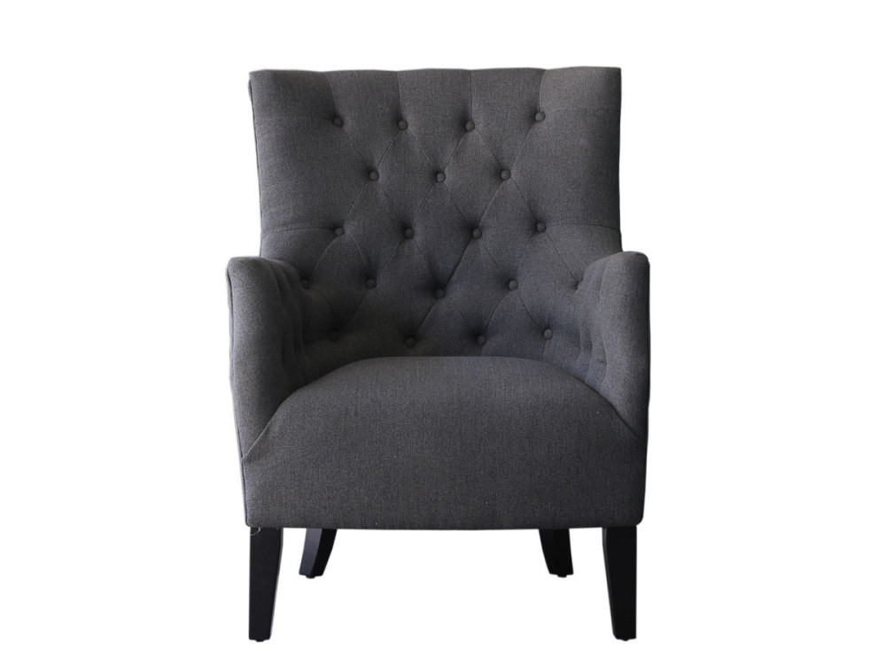 Fauteuil Scandinave Tissu "Duchesse" - 76 x 83 x 100,5 cm - Gris
