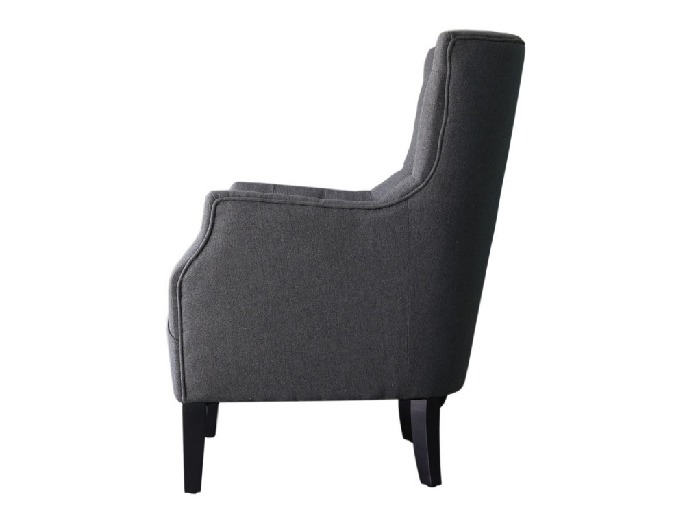 Fauteuil Scandinave Tissu "Duchesse" - 76 x 83 x 100,5 cm - Gris