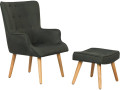 Fauteuil style scandinave en tissu "Odense" - 1 place - Gris clair - Gris foncé
