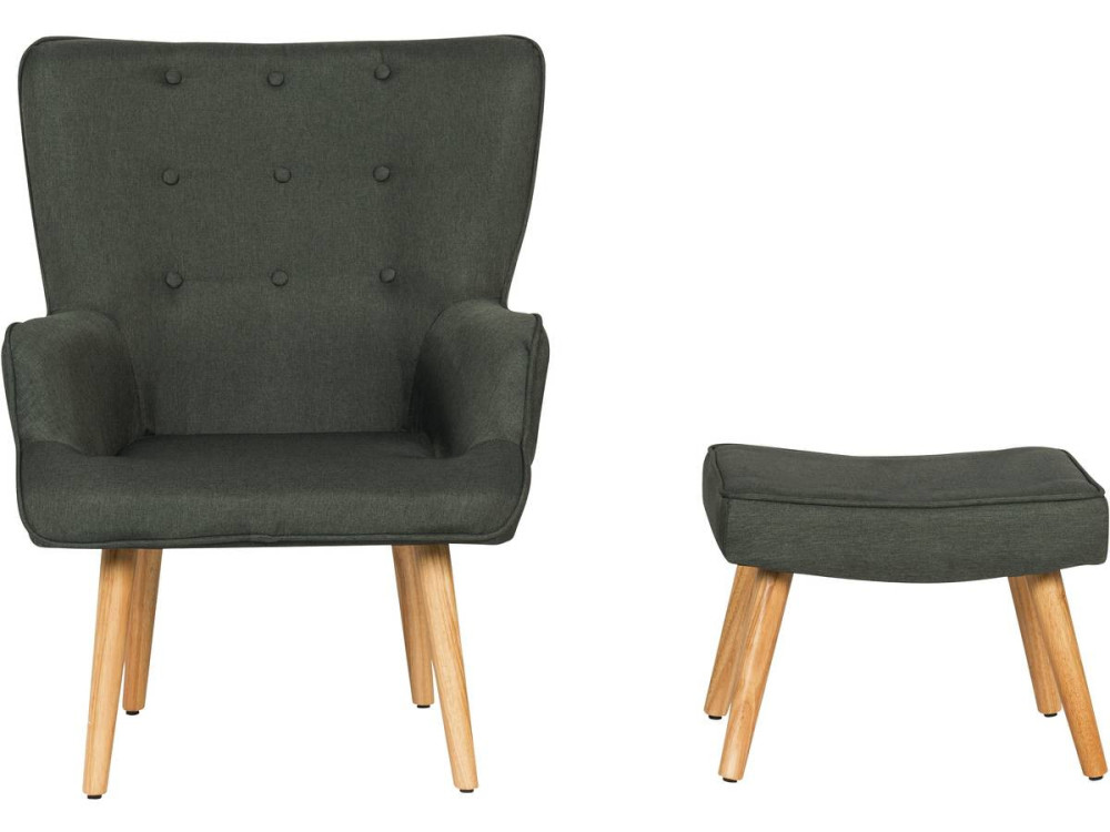 Fauteuil style scandinave tissu "Odense" - 1 place - Gris foncé