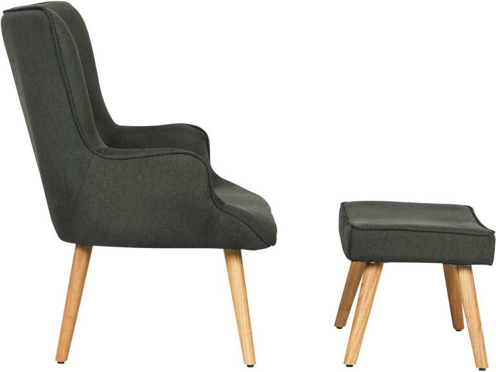 Fauteuil style scandinave tissu "Odense" - 1 place - Gris foncé