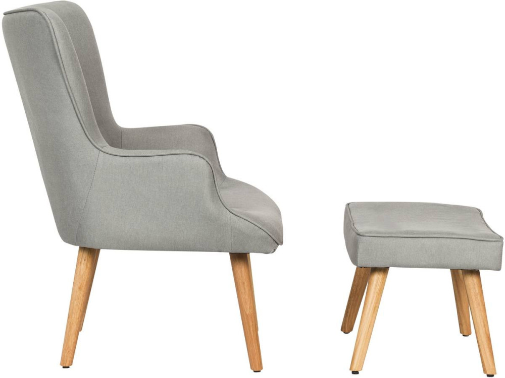 Fauteuil style scandinave en tissu "Odense" - 1 place - Gris clair