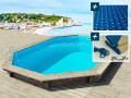 Piscine bois " Brazilia "  5.86 x 3.86 x 1.20 m - Bâche à bulles  180 µ - Bâche hiver  280 g/m²
