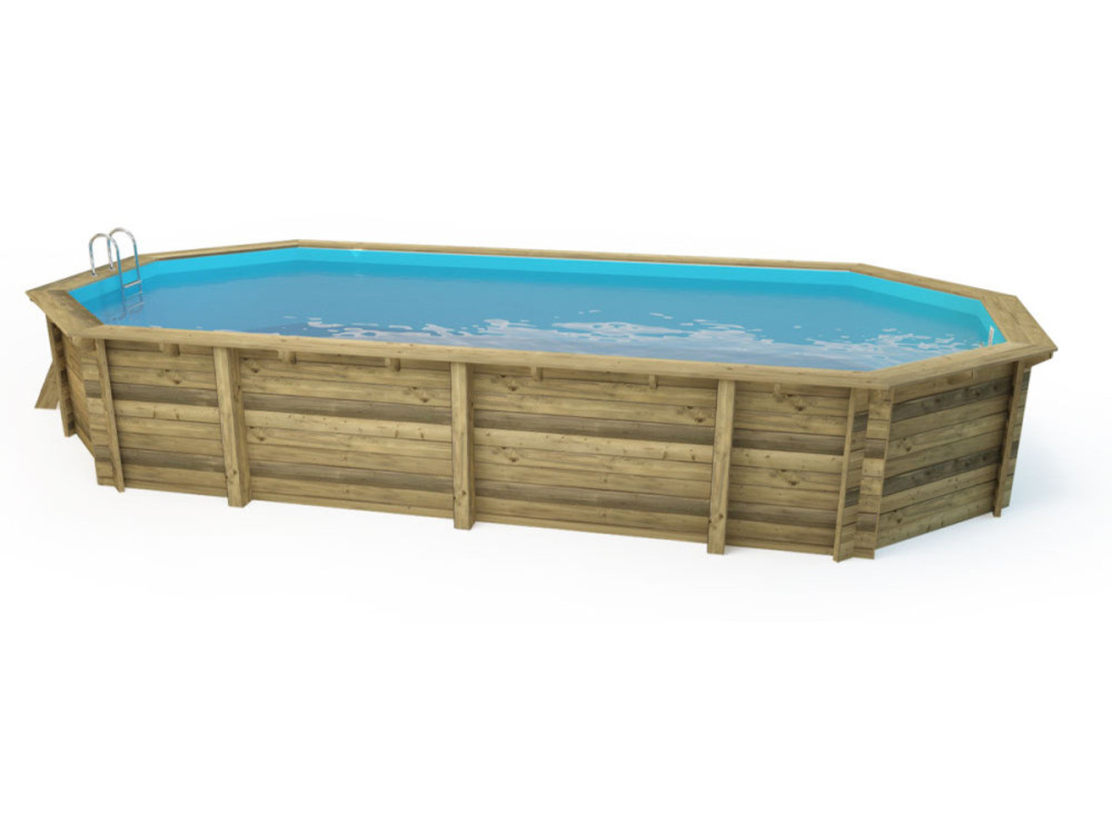 Piscine bois " Sevilla 130 " - 8.57 x 4.57 x 1.31 m - Bâche à bulles  180 µ - Bâche hiver  280 g/m²